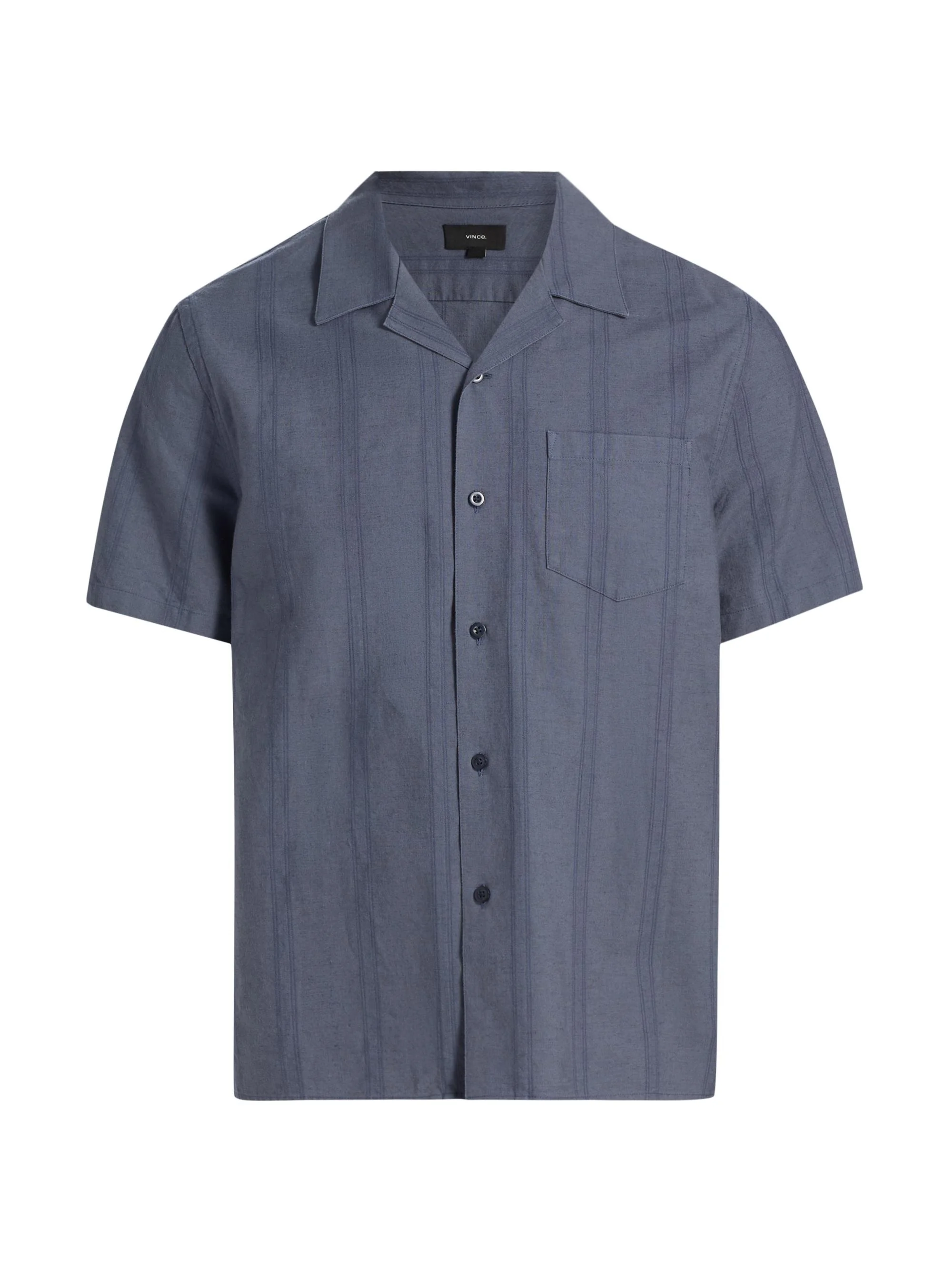 Men's Cove Striped Cotton-Hemp Camp Shirt - Neue Blue - 1