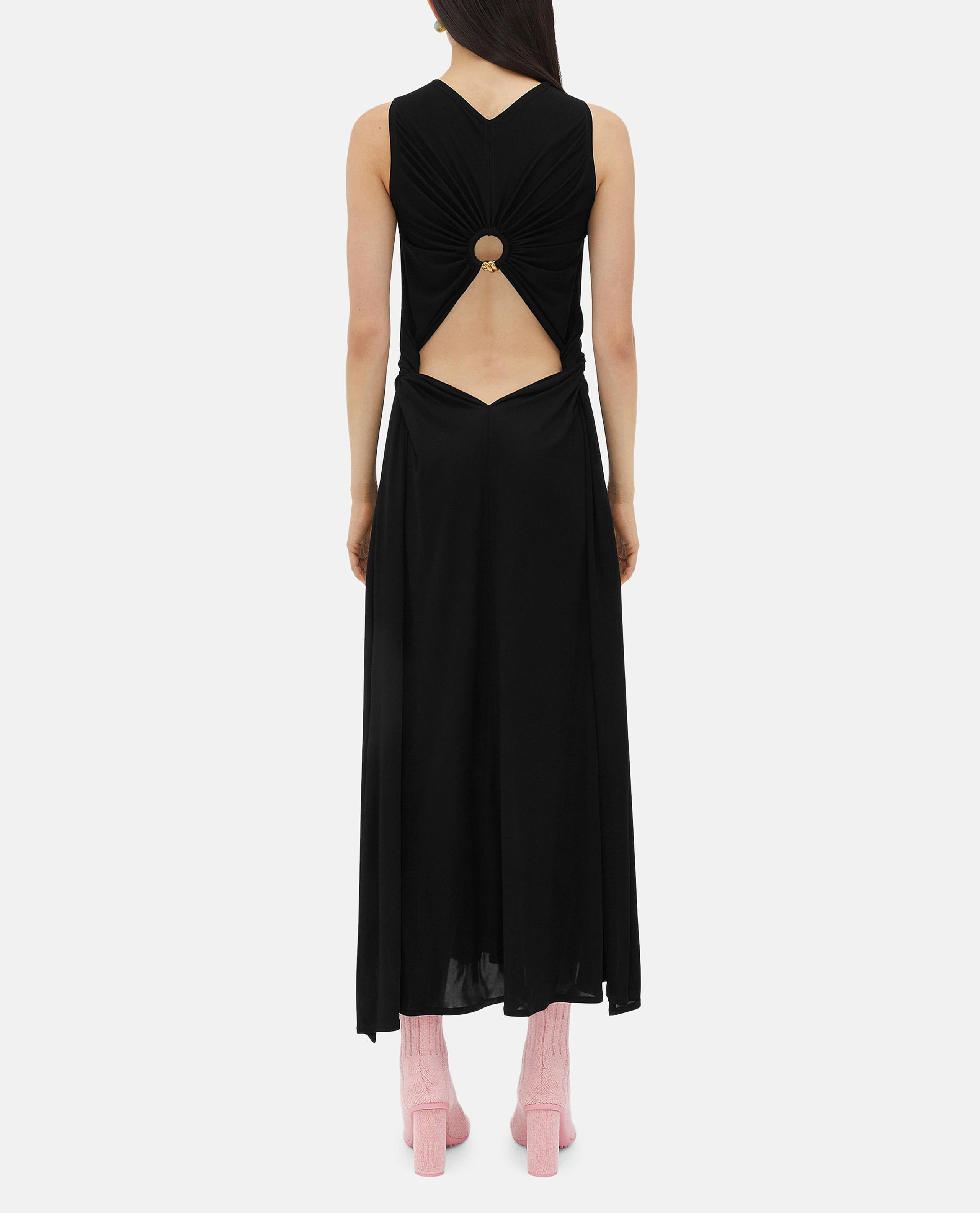 BLACK JERSEY EVENING DRESS CUT OUT BACK - 3