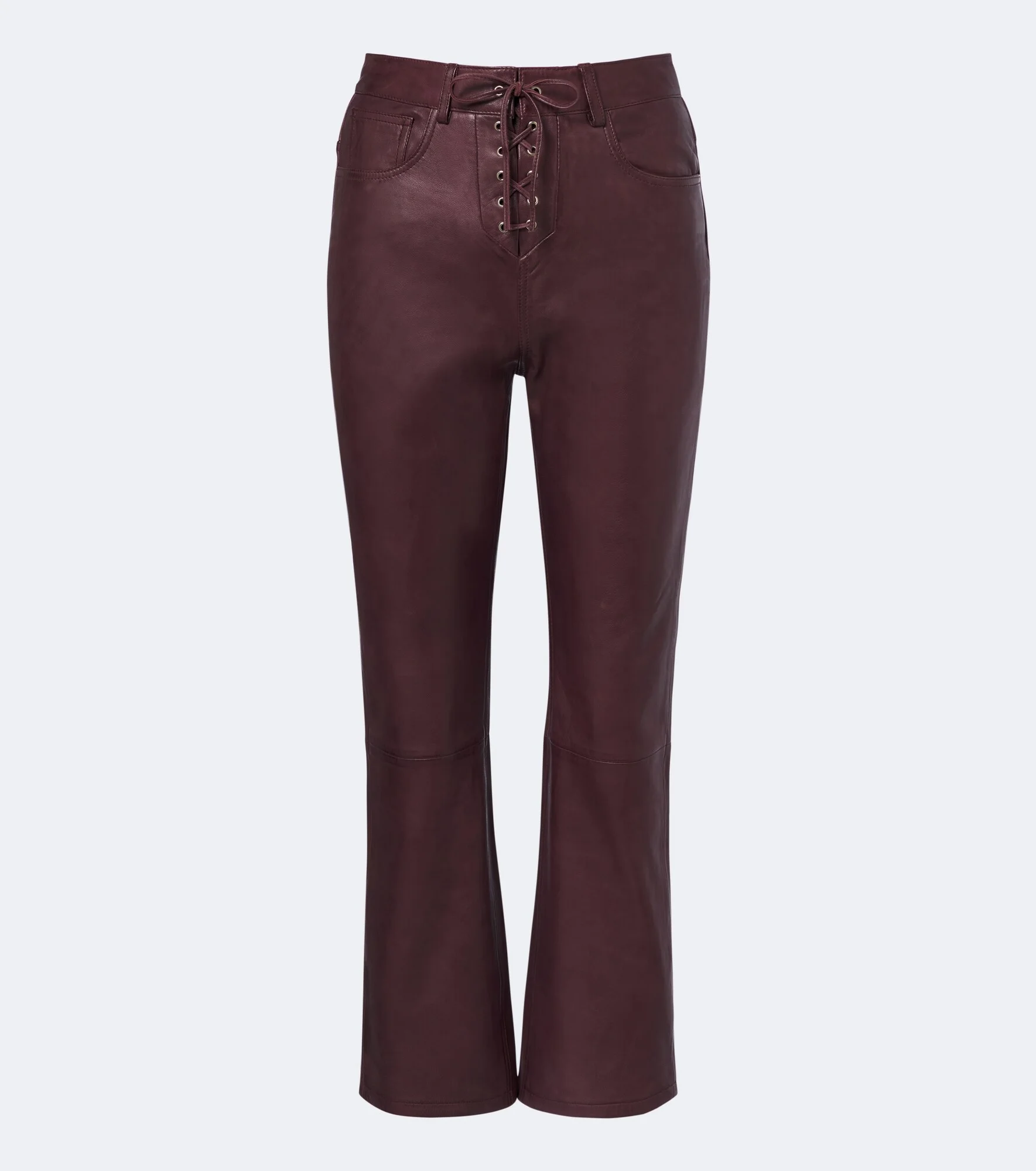 Cropped leather flared pants - 1