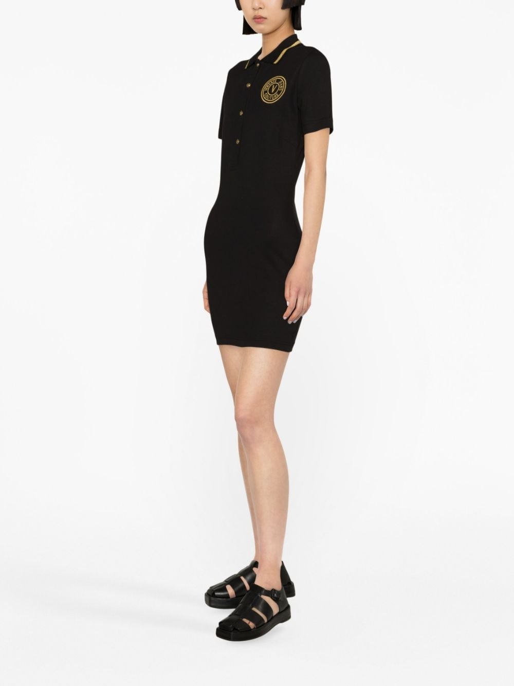 V-Emblem polo minidress - 3