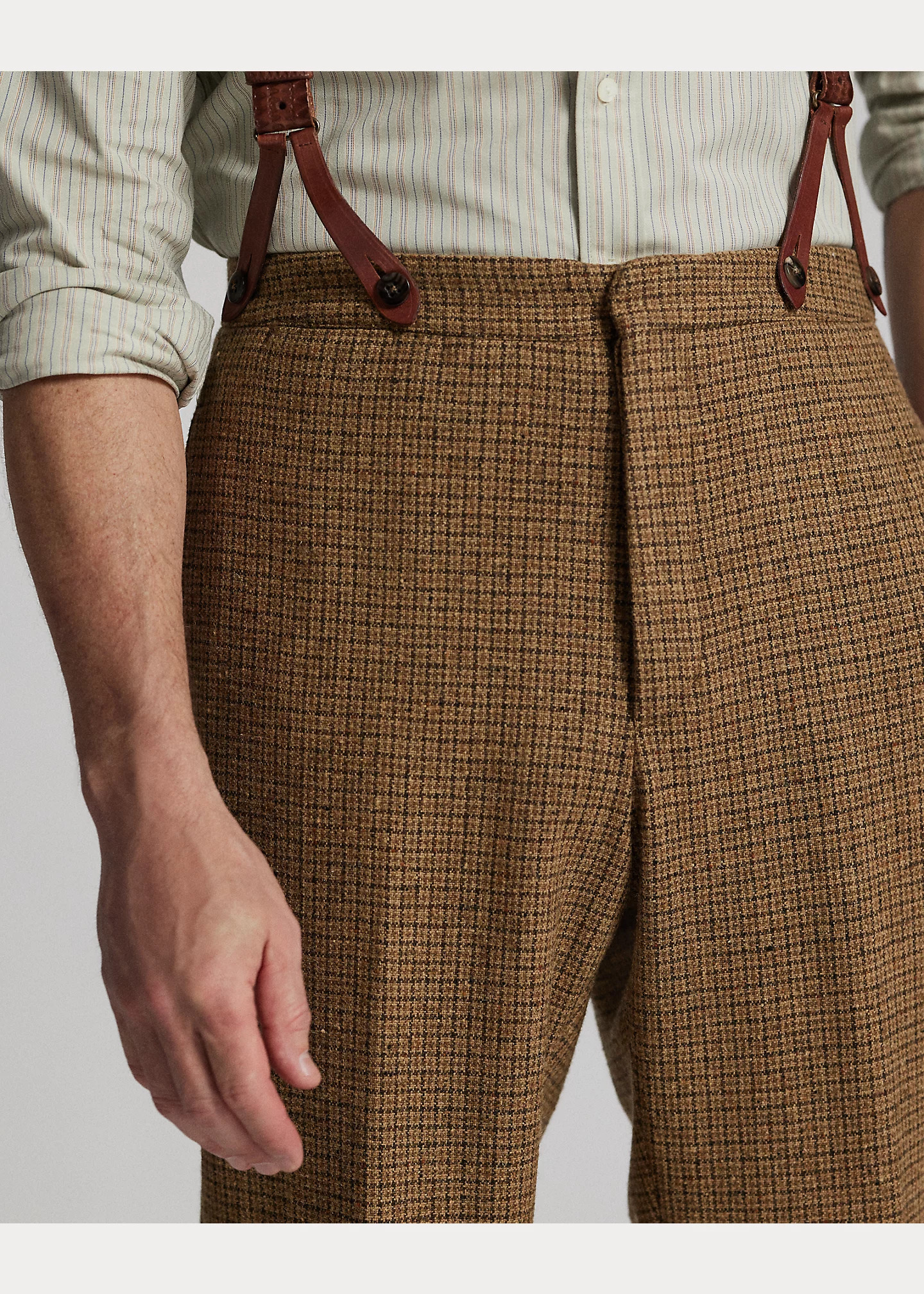 Slim Fit Checked Wool Suit Trouser - 5