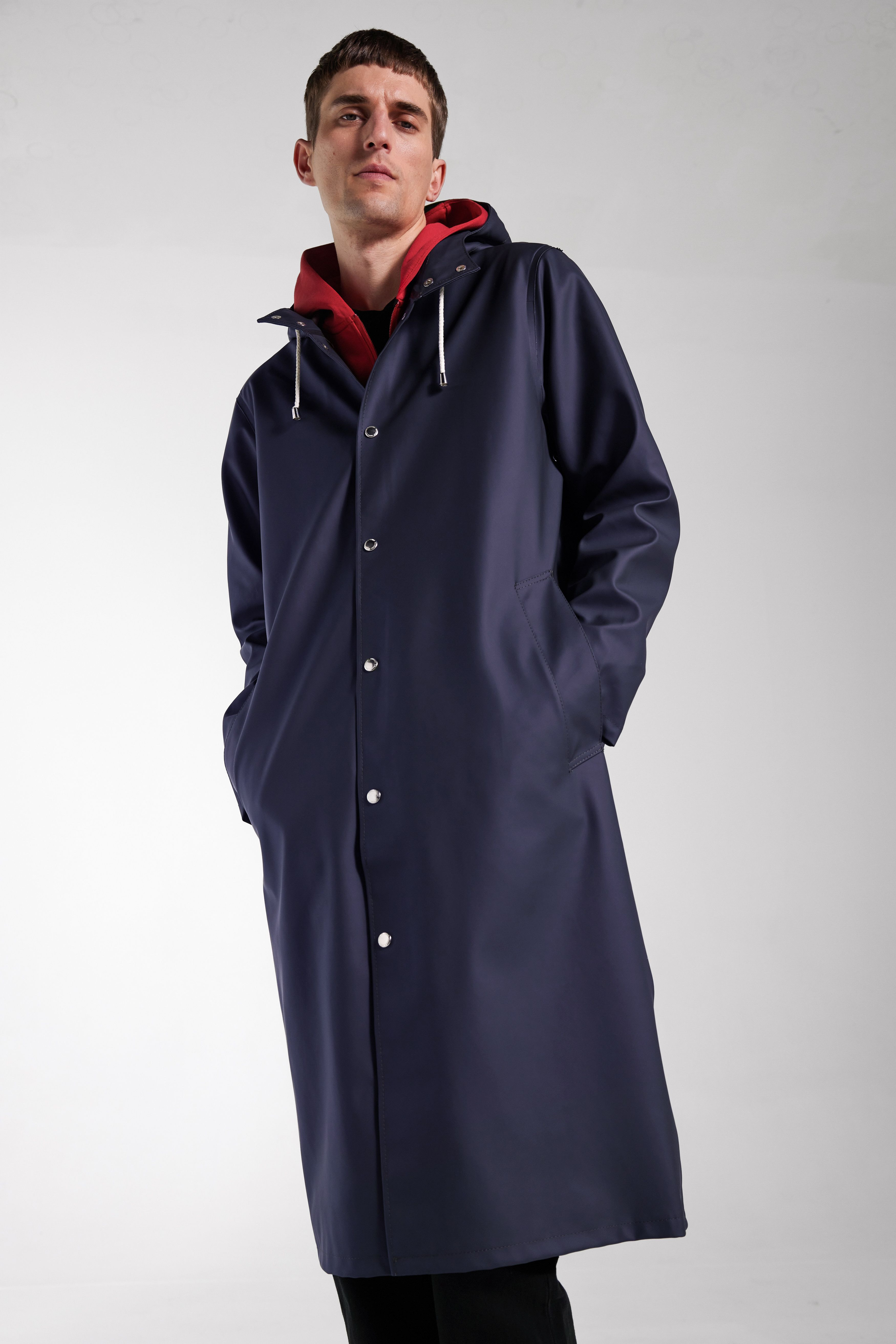 Stockholm Long Raincoat Navy - 1