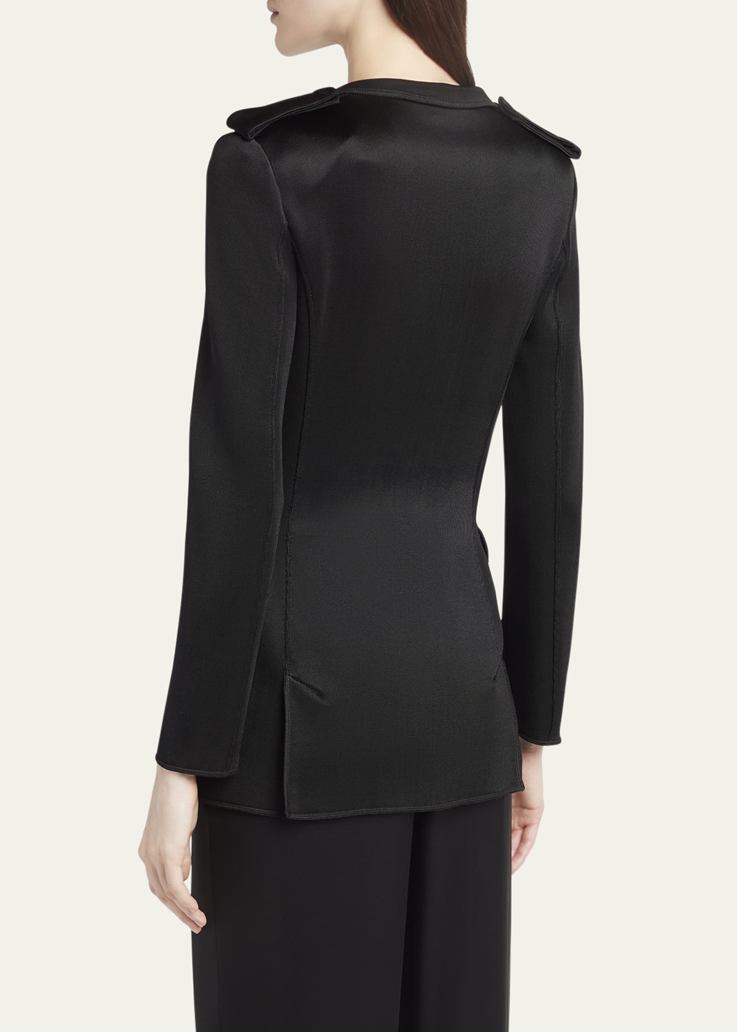 Double-Breasted Viscose Jersey Blazer - 3