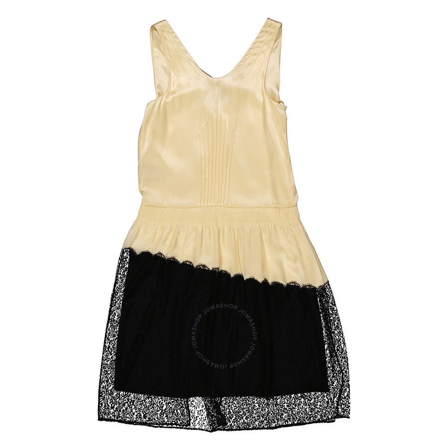 Burberry Ladies Cream Silk Satin And Lace Sleeveless Dress - 7