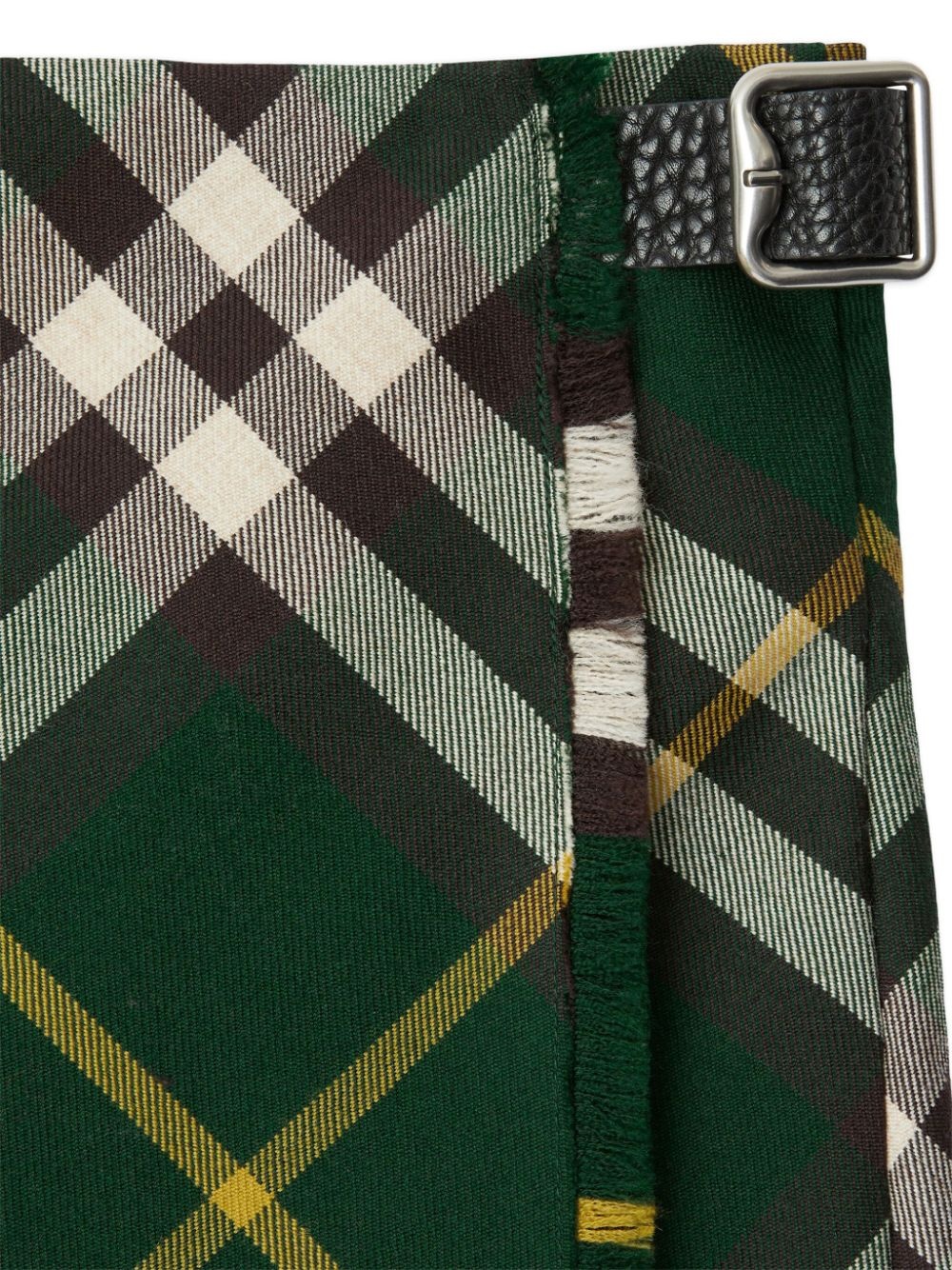 check-pattern wool skirt - 5