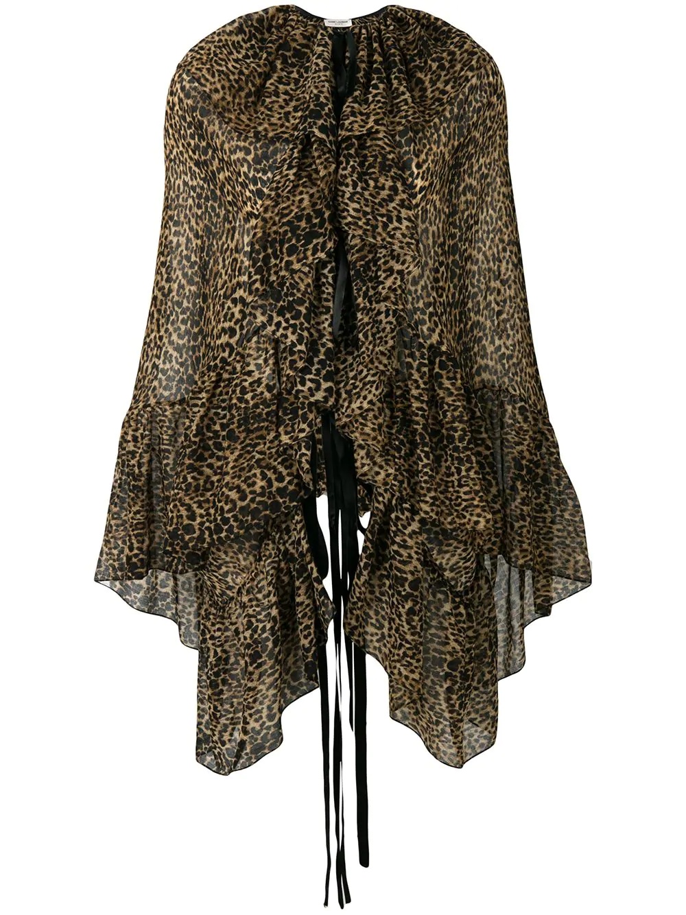 leopard-print asymmetric blouse - 1