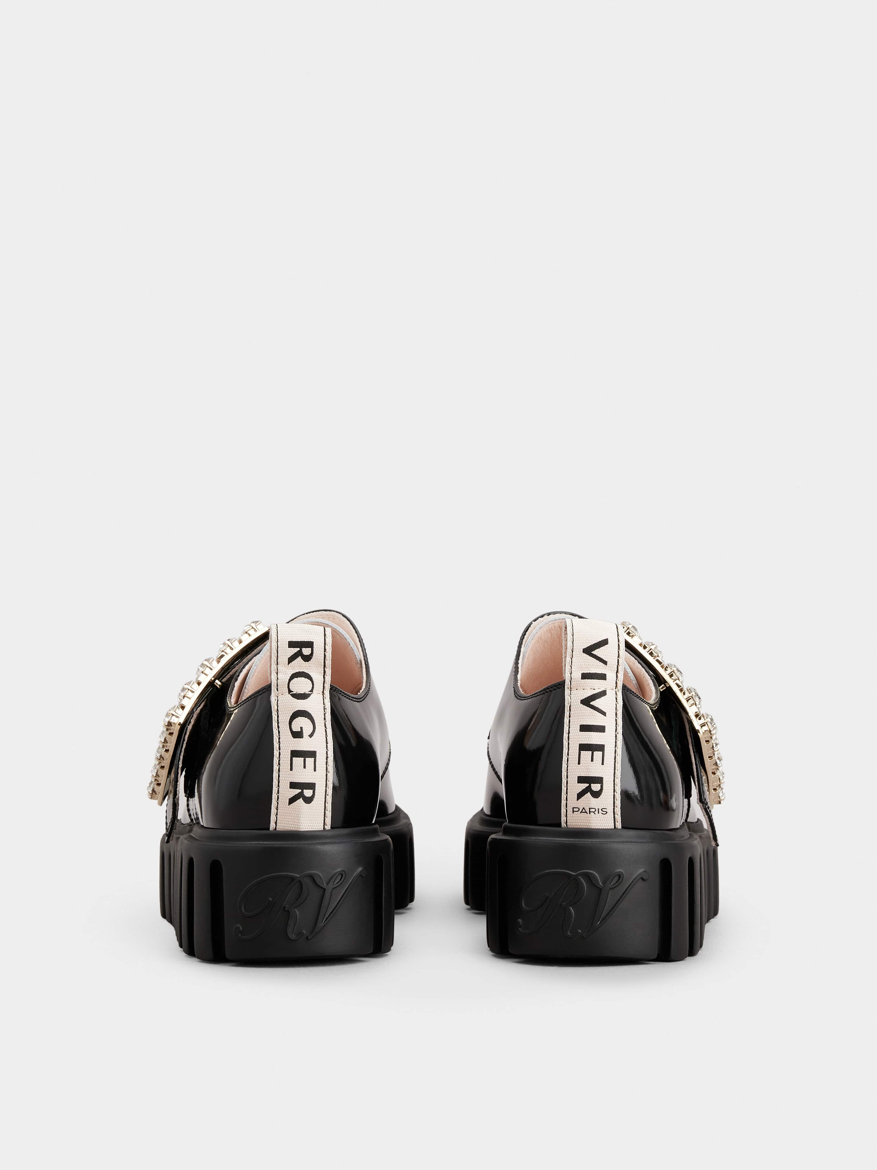 Viv’ Go-Thick Strass Buckle Loafers in Patent Leather - 5