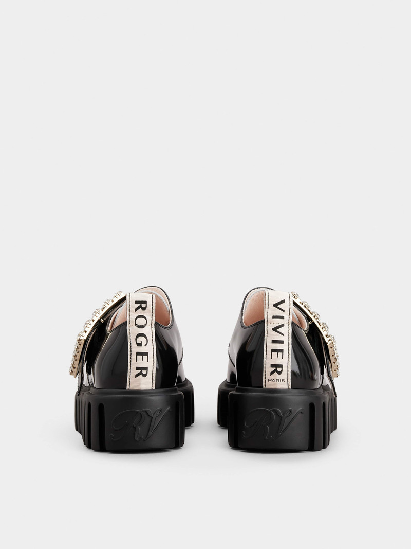 Roger Vivier Viv’ Go-Thick Strass Buckle Loafers in Patent Leather outlook