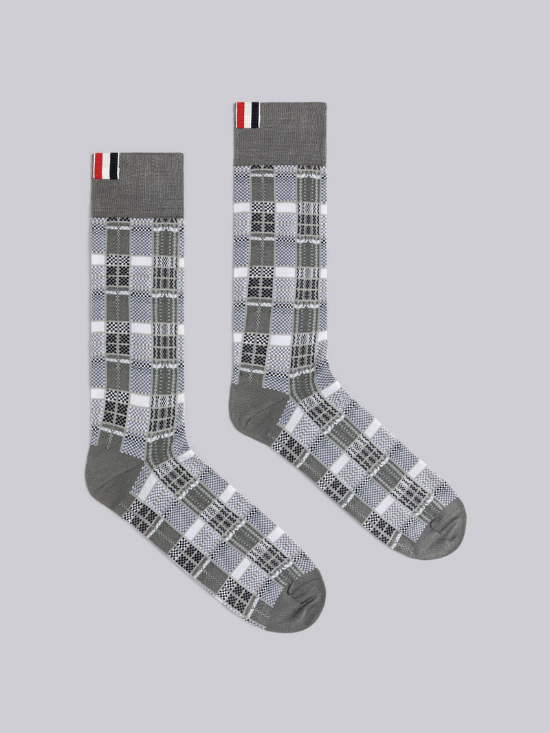MADRAS COTTON JACQUARD MID CALF SOCKS 1