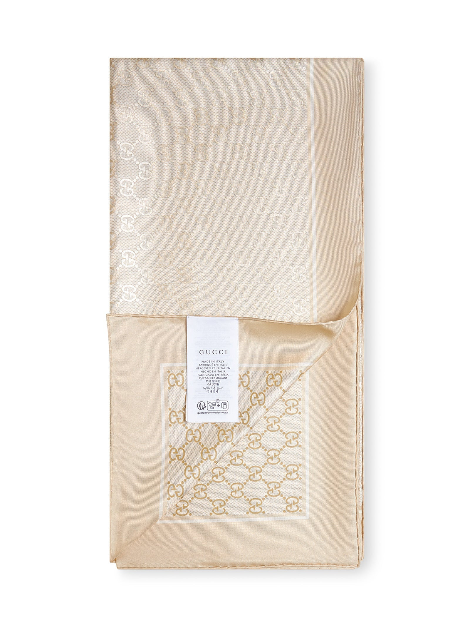 Gucci Women Ivory Gg Silk Carré - 2