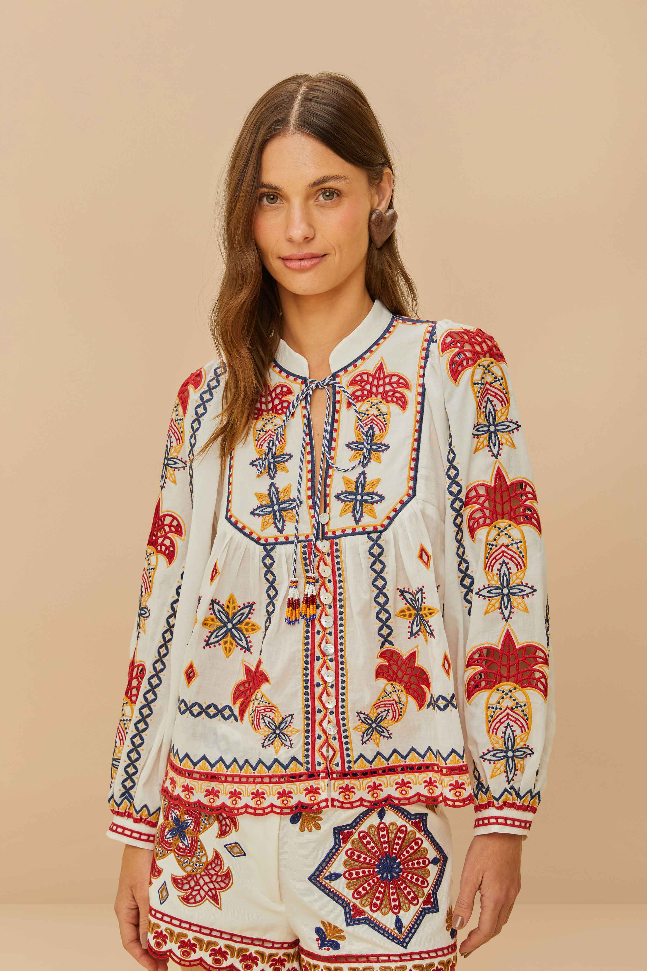 Off-White Marys Tiles Embroidered Blouse - 1