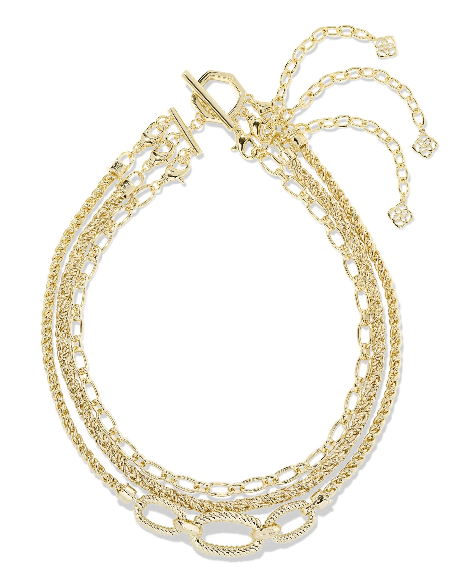 Sandy Gold Multi Strand Chain Necklace - 1