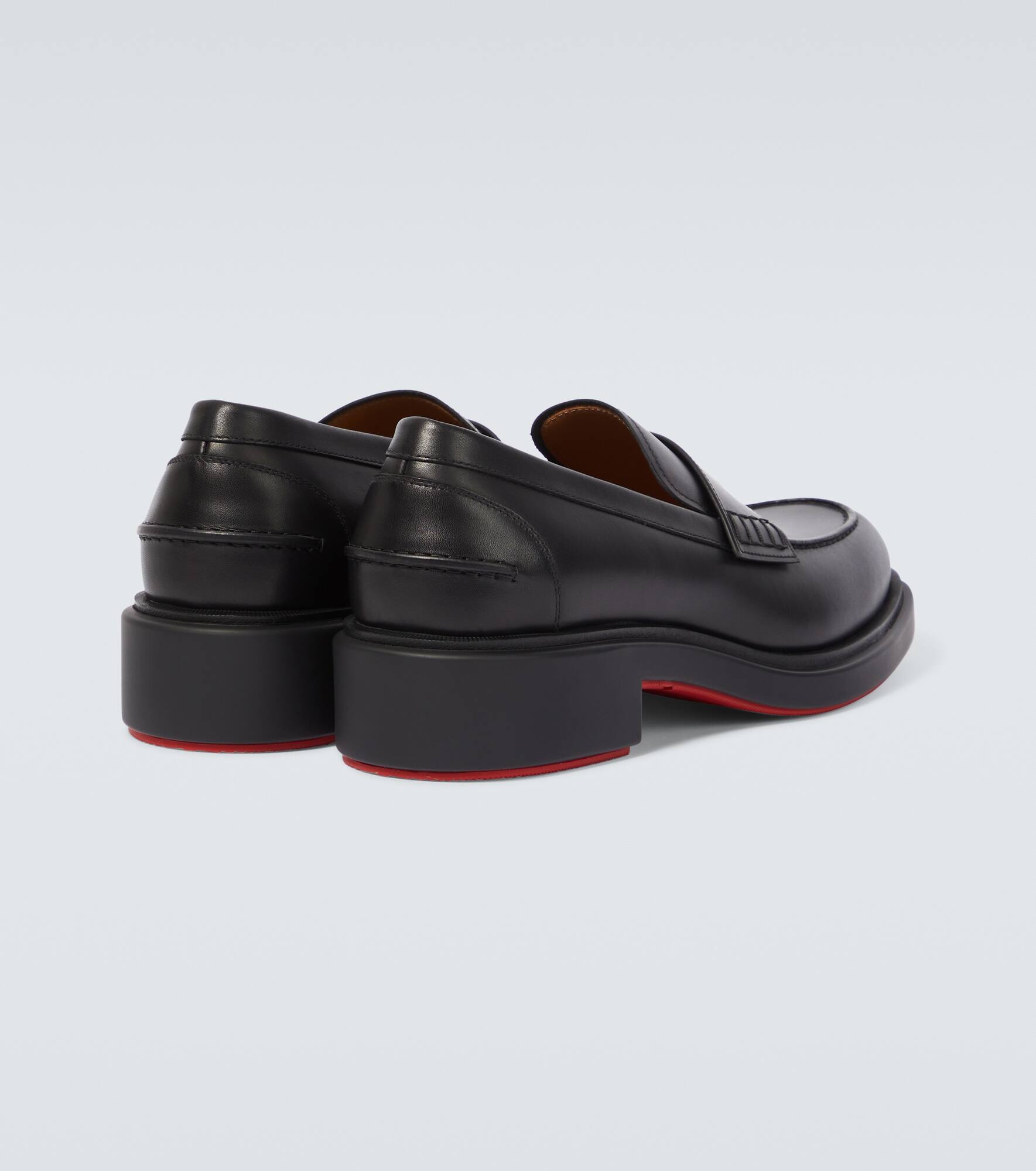 Monogram leather loafers - 6