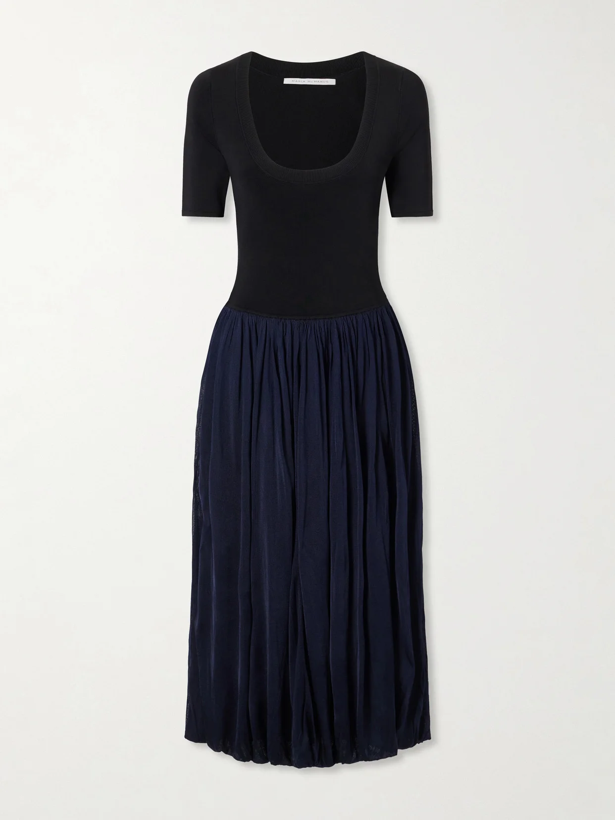 Ribbed Woven Midi Dress - 1