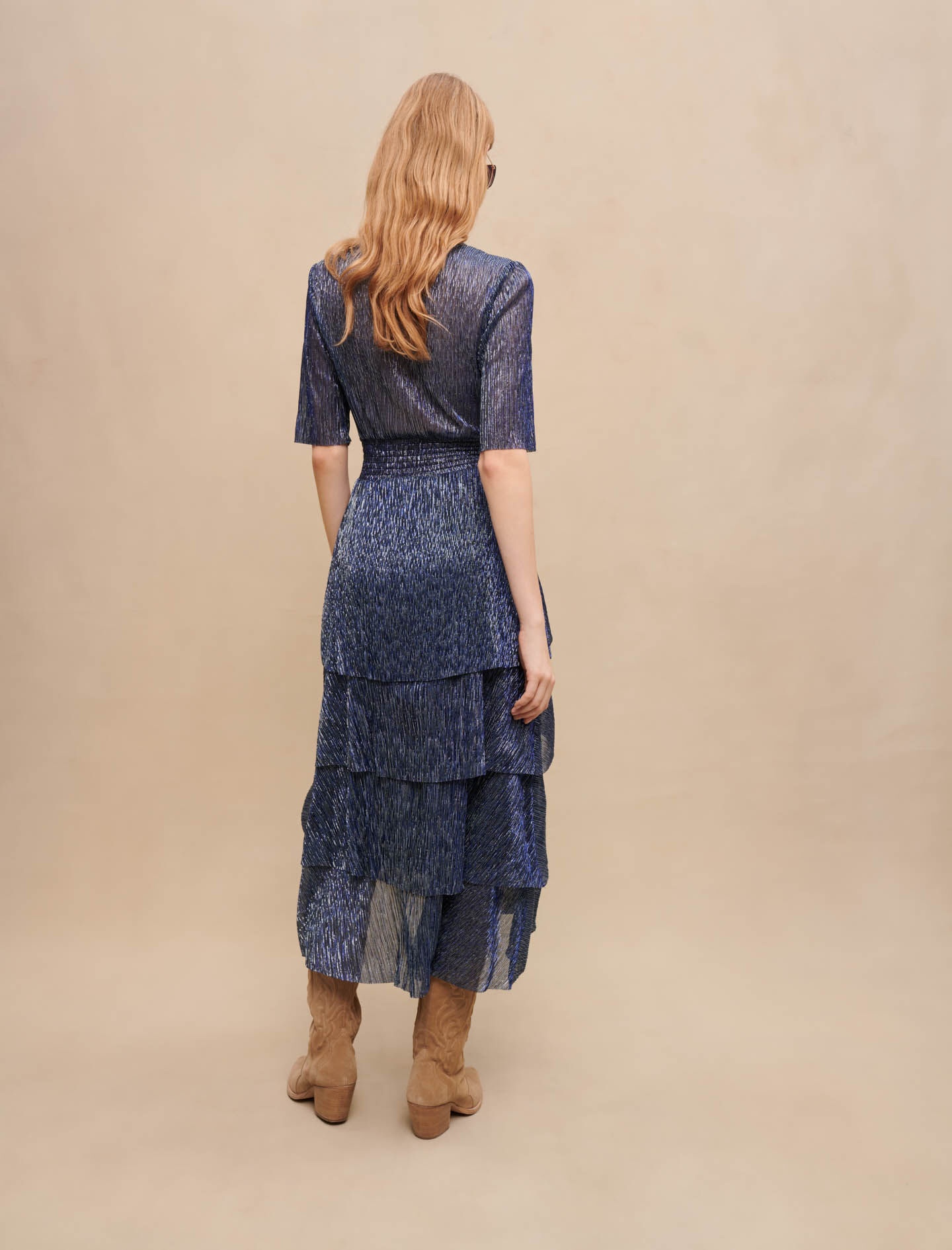 Stretch lurex ruffle dress - 5