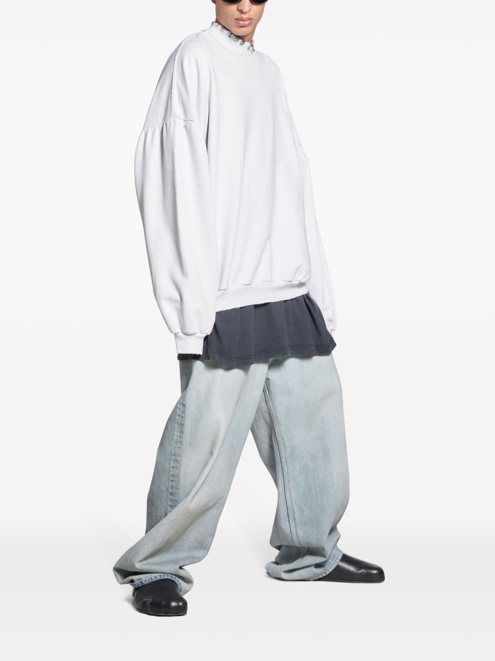 crew-neck cotton sweatshirt - 3