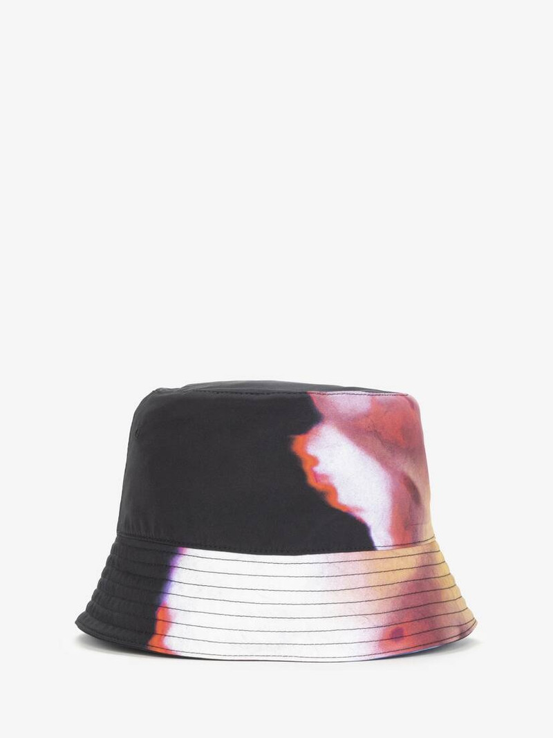 Alexander McQueen Men's Luminous Flower Bucket Hat in Black/multicolor outlook