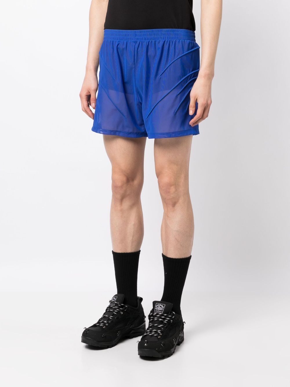 semi-sheer track shorts - 3
