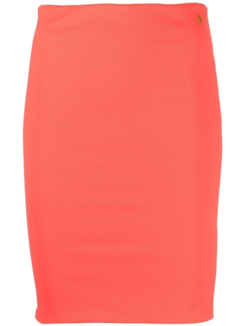 crystal-logo ribbed skirt - 1