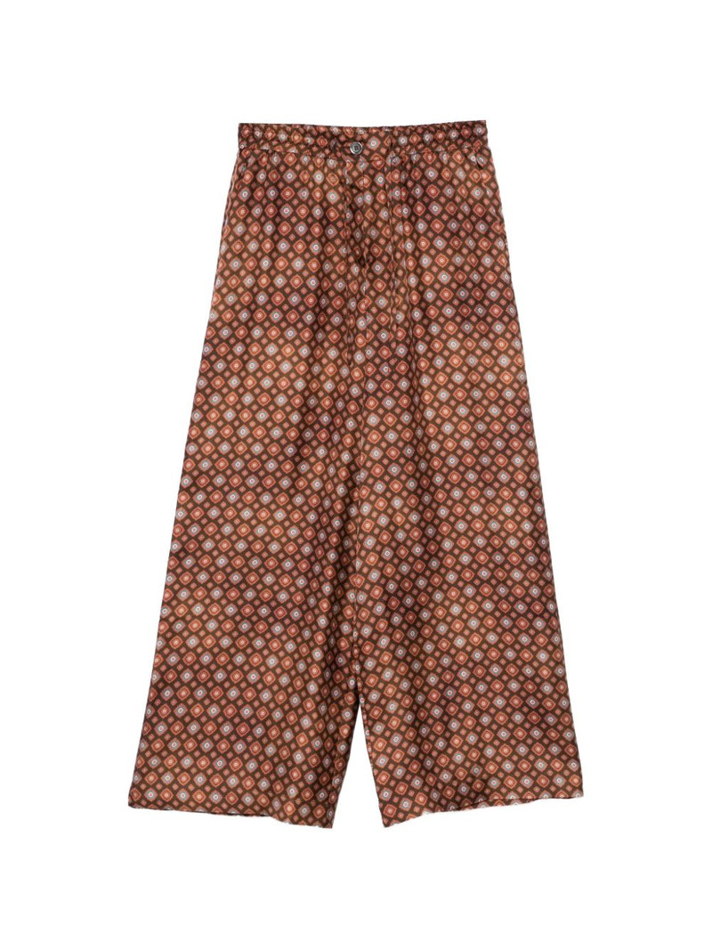 geometric-print silk trousers 1