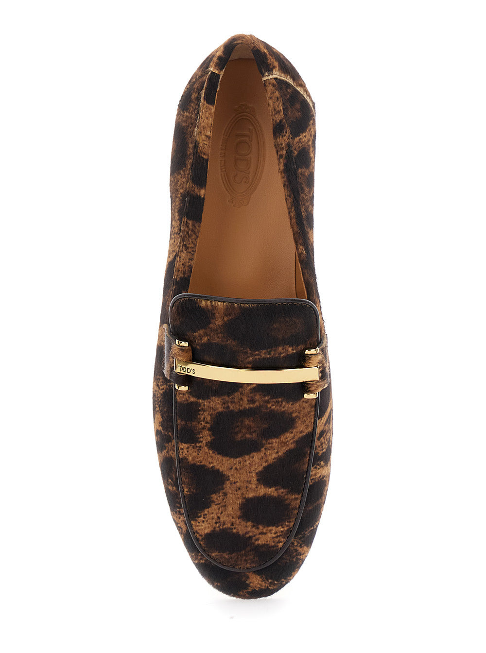 Tod's Women Brown Loafers With Logo Plaque On The Front And All-Over Leopard Motif In Suede Woman - 4