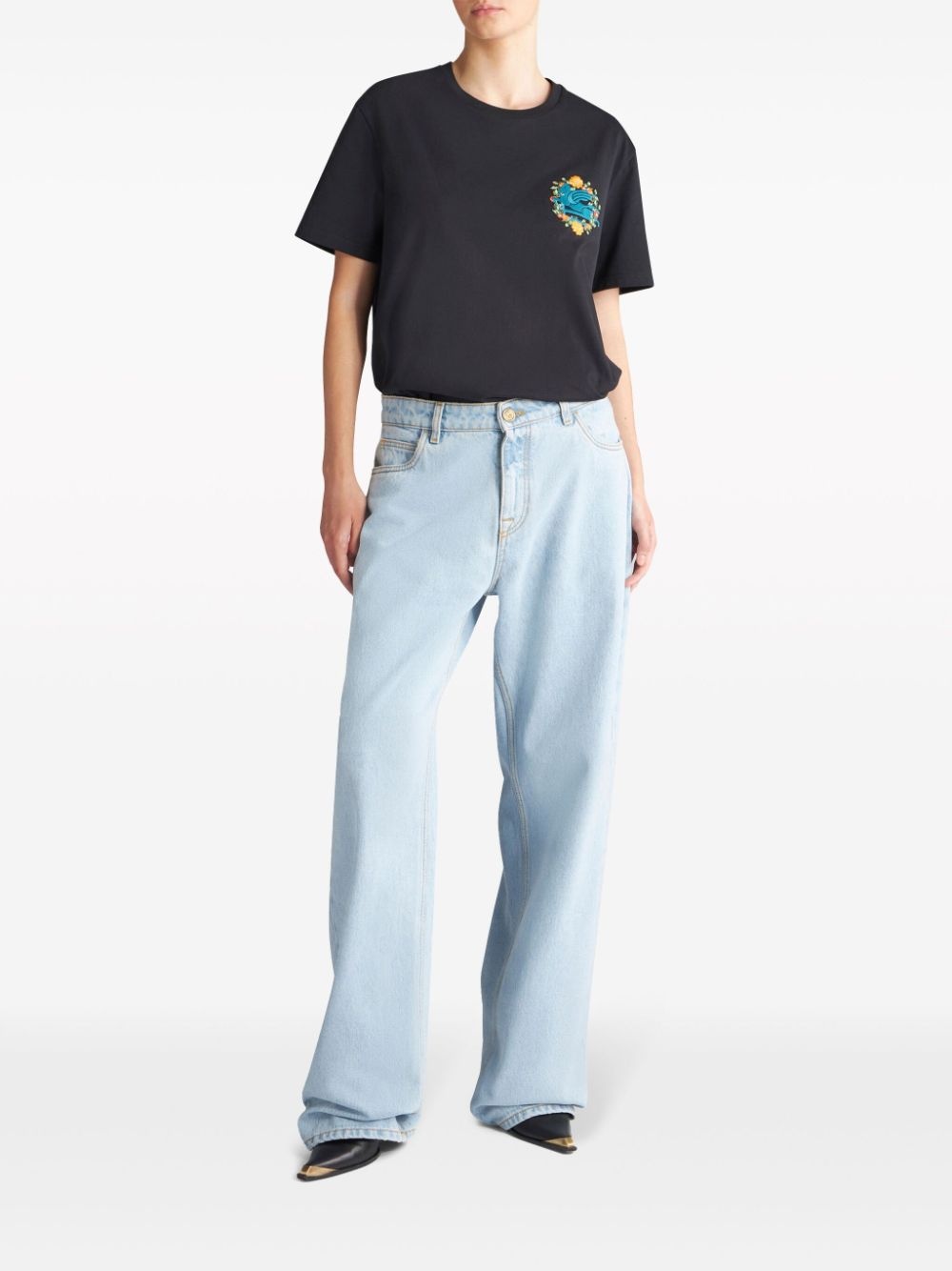 logo-embroidery straight-leg jeans - 2