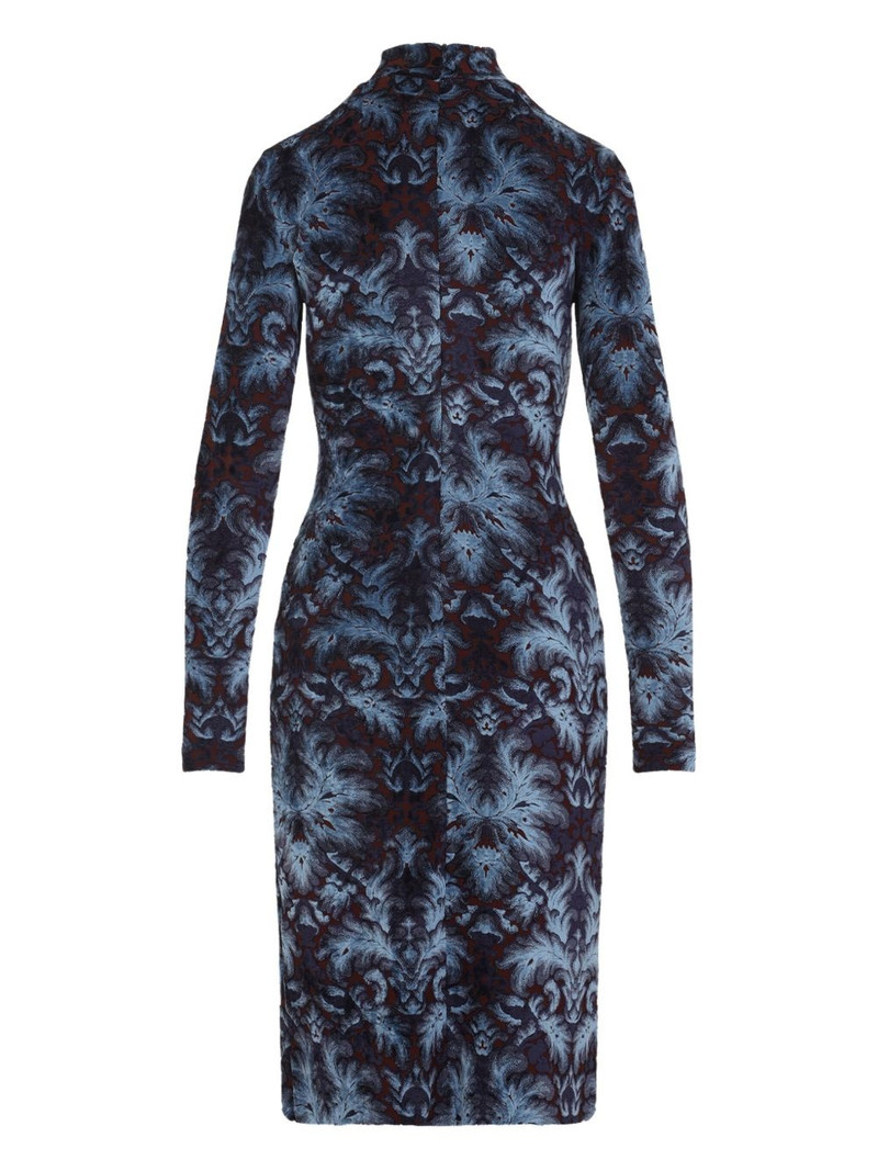 Etro floral-pattern mock-neck midi dress outlook