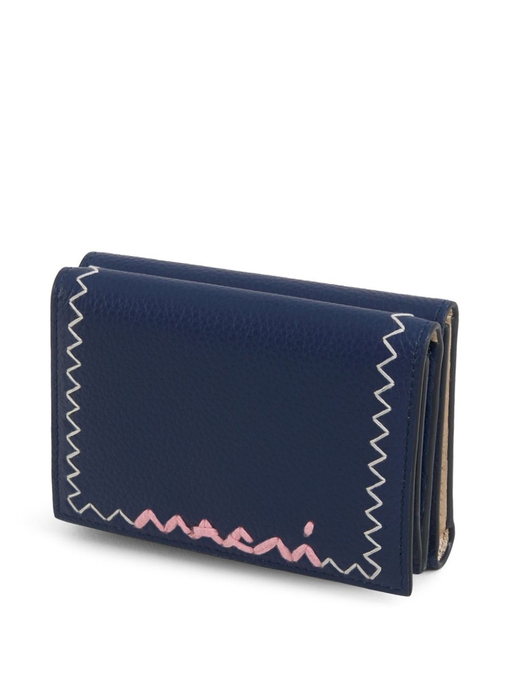 logo-embroidered leather wallet - 4
