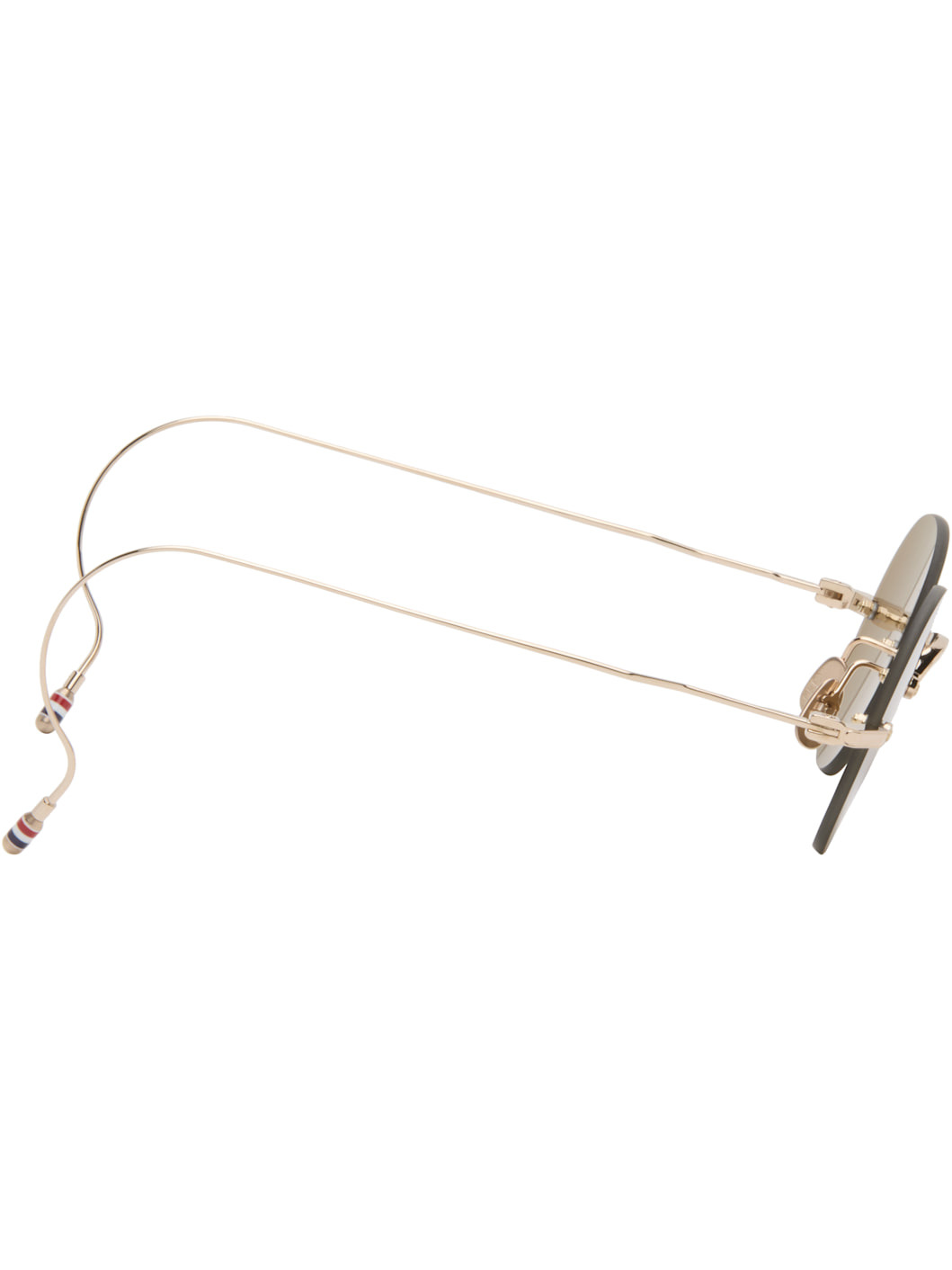 Gold Titanium Rimless Round Sunglasses - 2