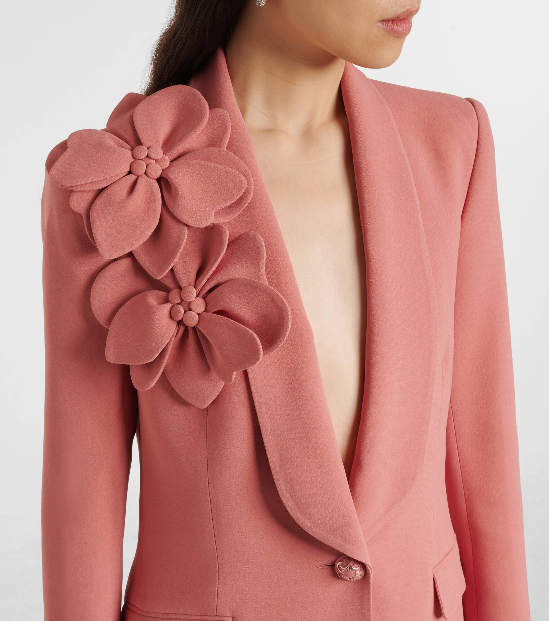 Floral-appliqué blazer - 4