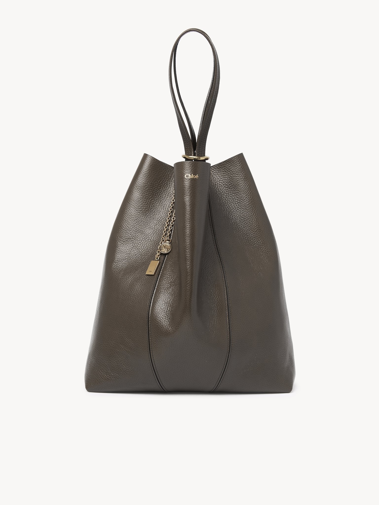 LARGE CHLOÉ SPIN TOTE BAG IN GRAINED LEATHER - 1