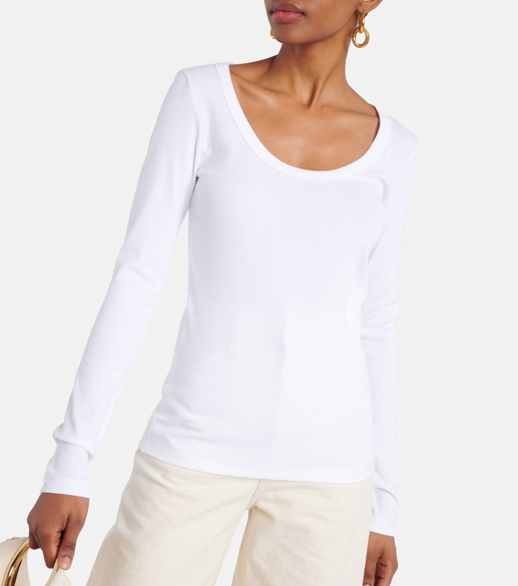 Ribbed-knit cotton jersey top - 5