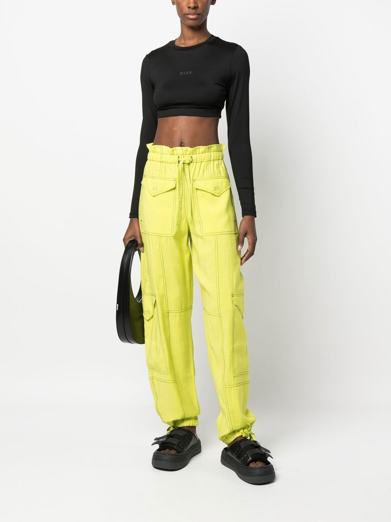 MSGM logo-print cropped top outlook