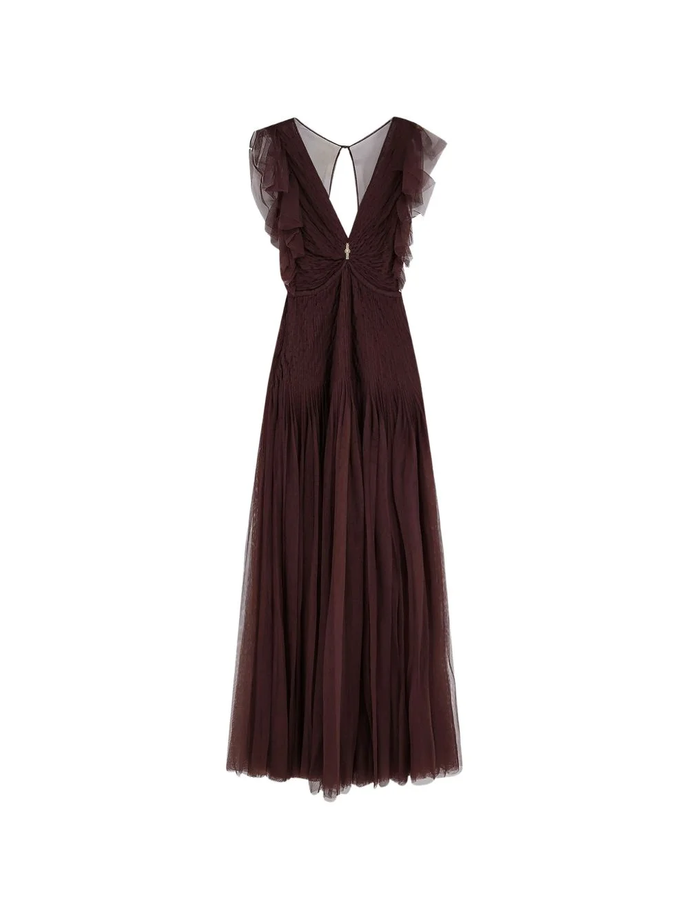ruffled V-neck maxi dress - 1