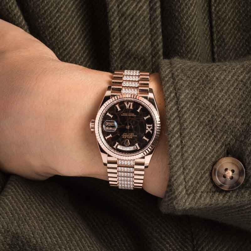 Rolex Day-Date 36 Ref 128235 Eisenkiesel Diamond Dial - 5