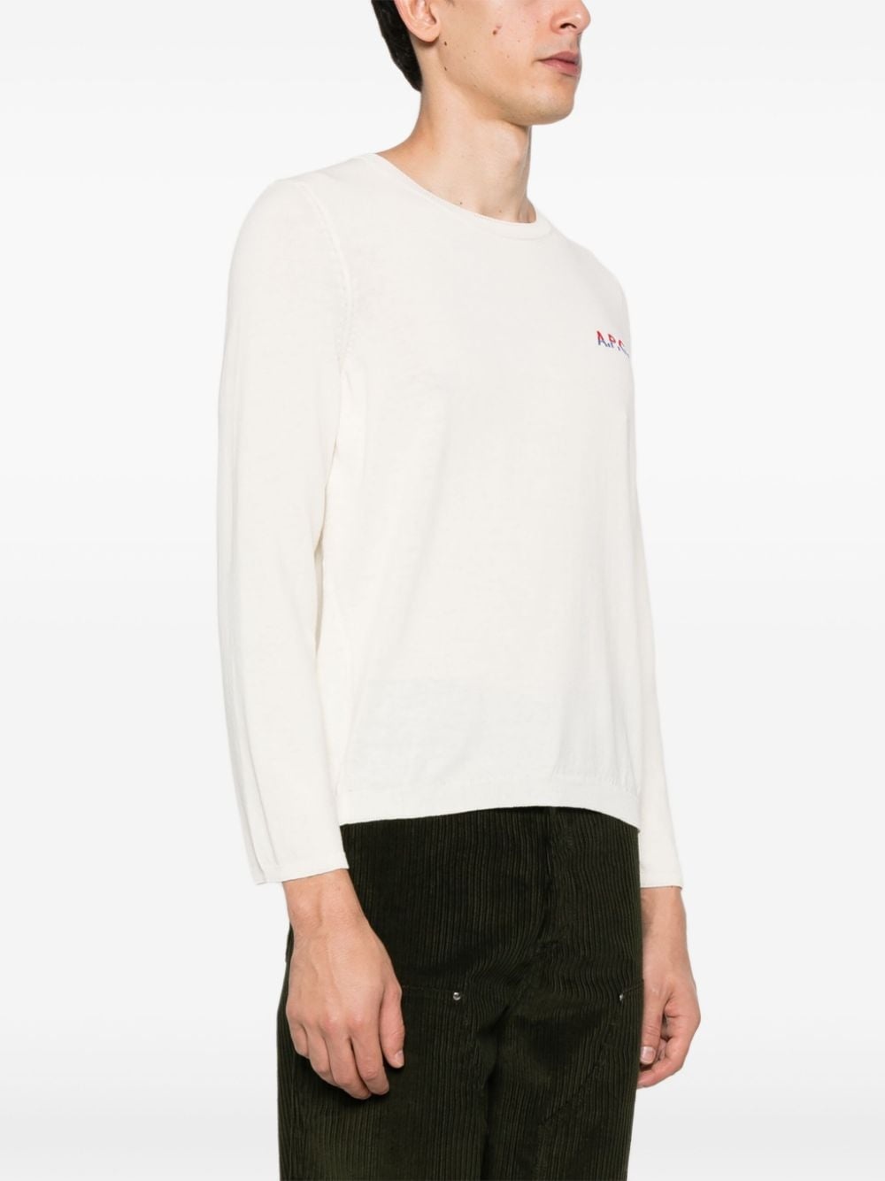 logo-embroidered cotton jumper - 3