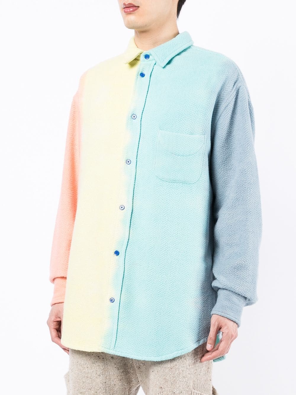 colour-block print shirt - 3