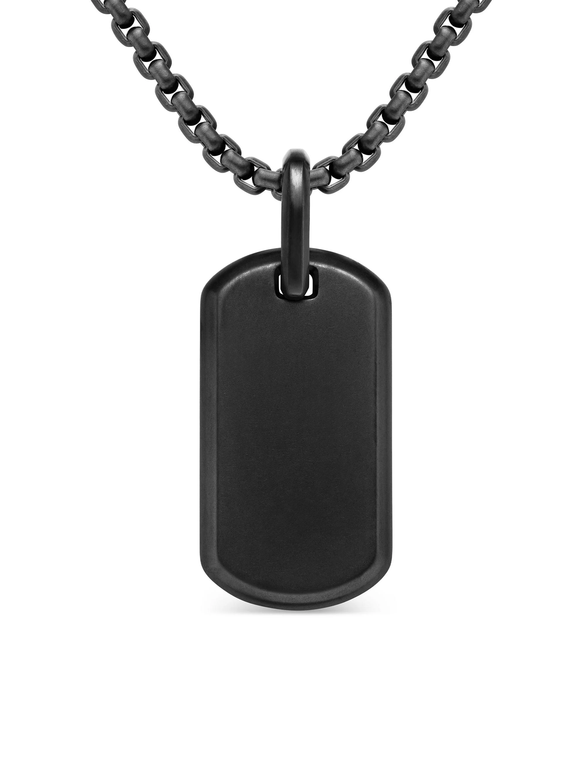 Men's Chevron Tag in Black Titanium, 27mm - Black - 1