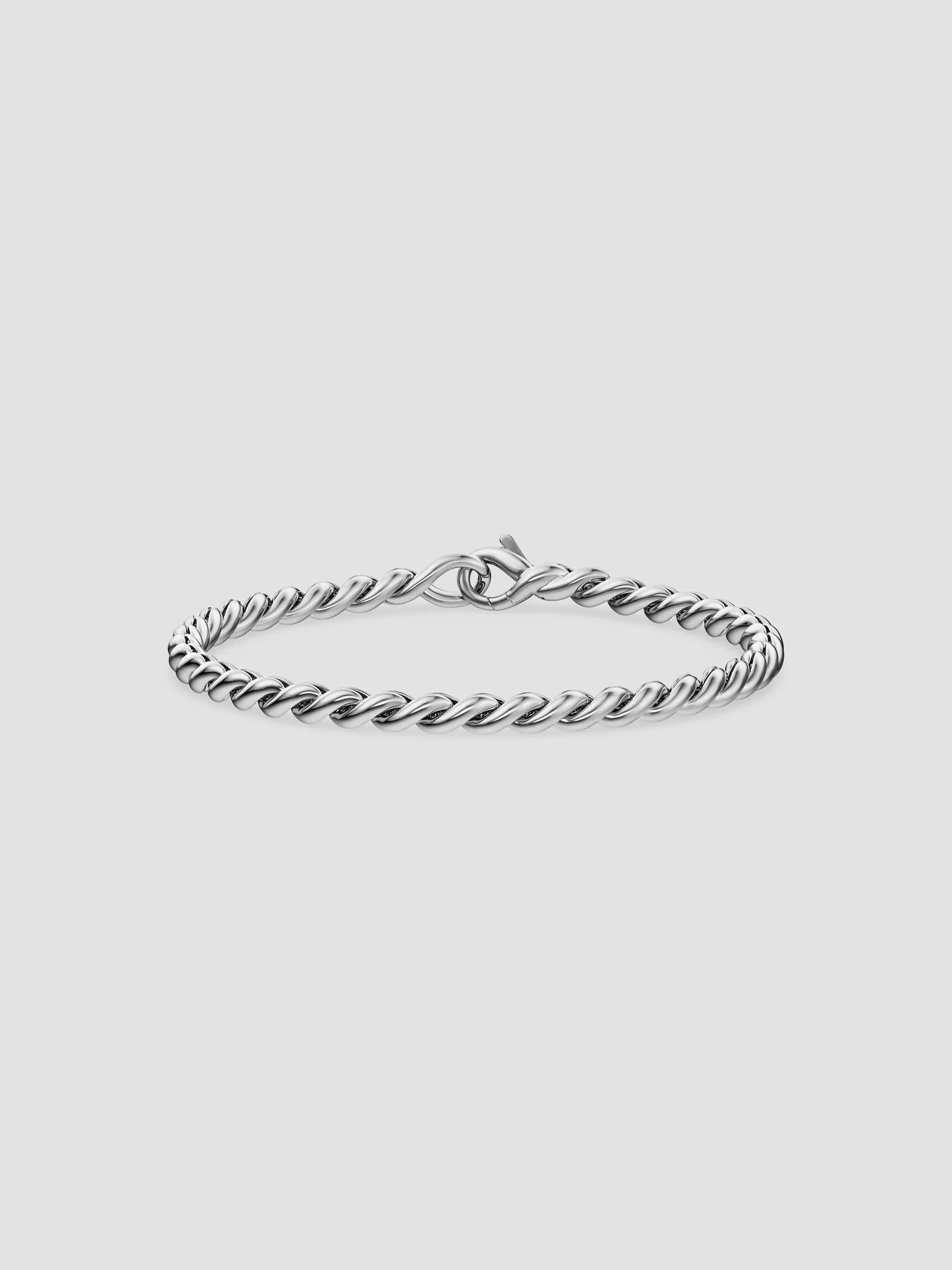Women's Sculpted Cable Chain Bracelet in Sterling Silver, 3.7MM - Silver - 1
