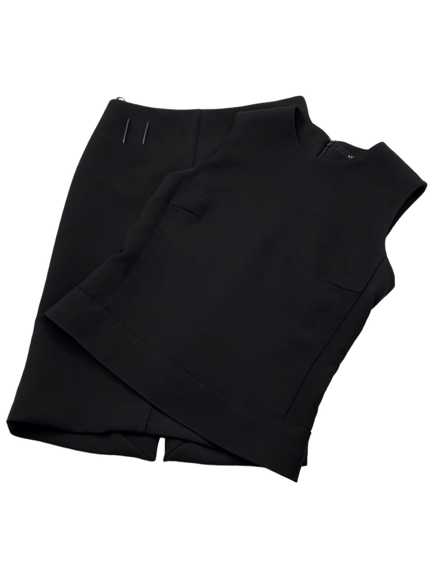 Gucci Fall 2001 Tom Ford Black Wool Tank Top Skirt Set 40 - 6