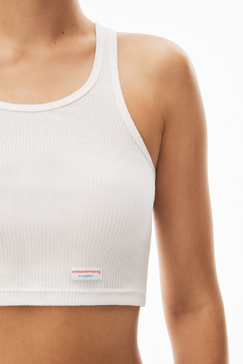 Cropped Racerback Tank in Ribbed Cotton Jersey 6