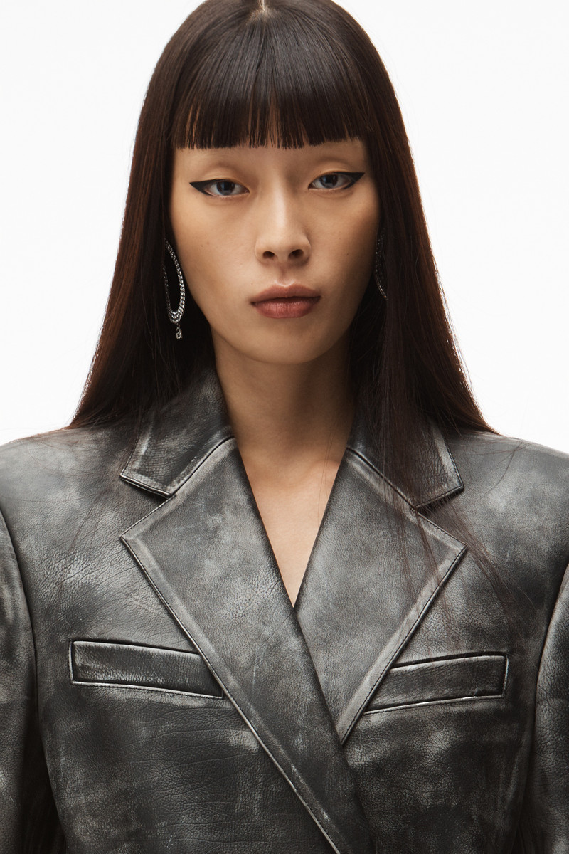 BOXY BELTED COAT IN VINTAGE MOTO LEATHER 5