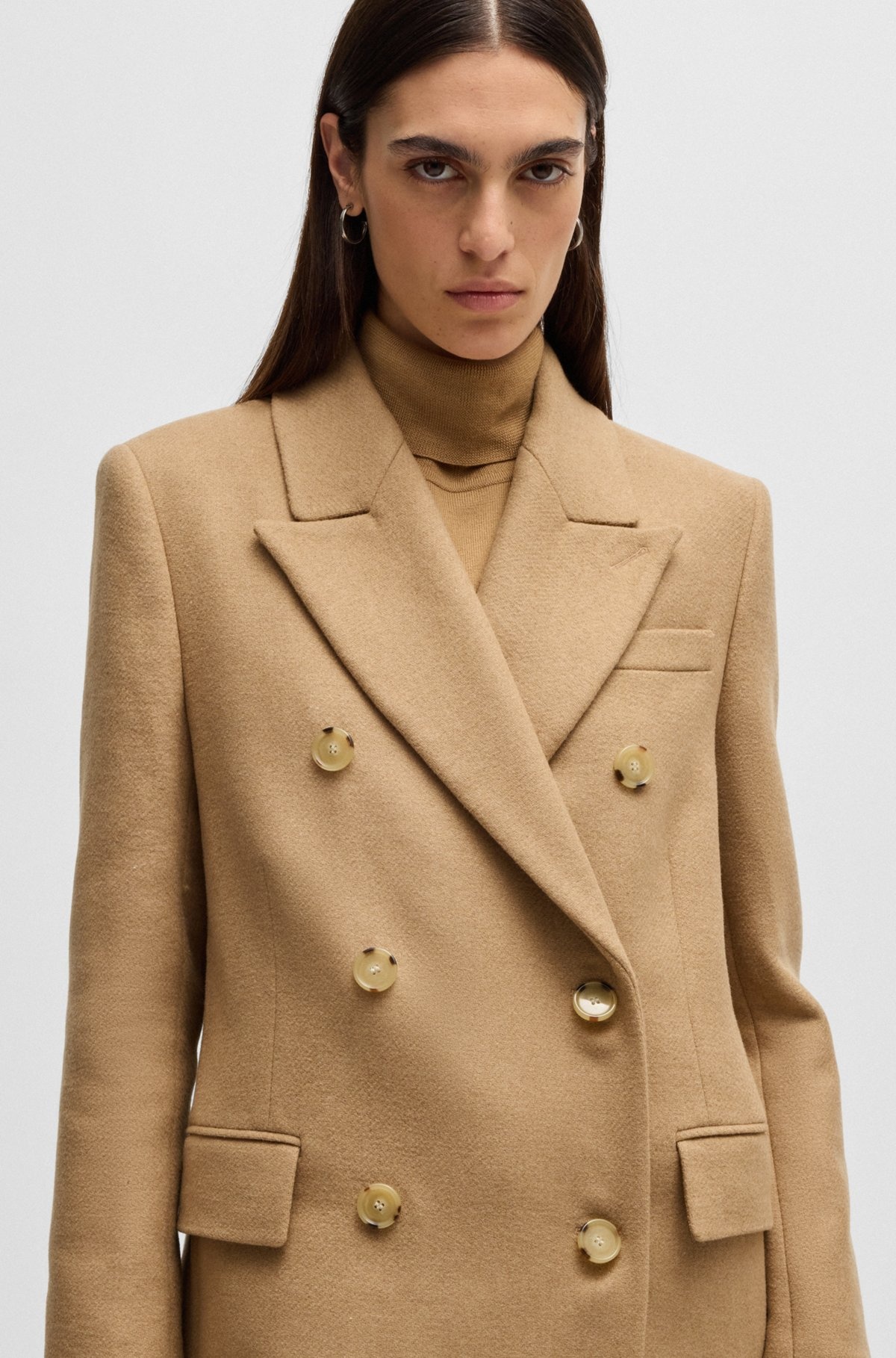 LONG-LENGTH TWILL COAT WITH DOUBLE-BREASTED CLOSURE - 5
