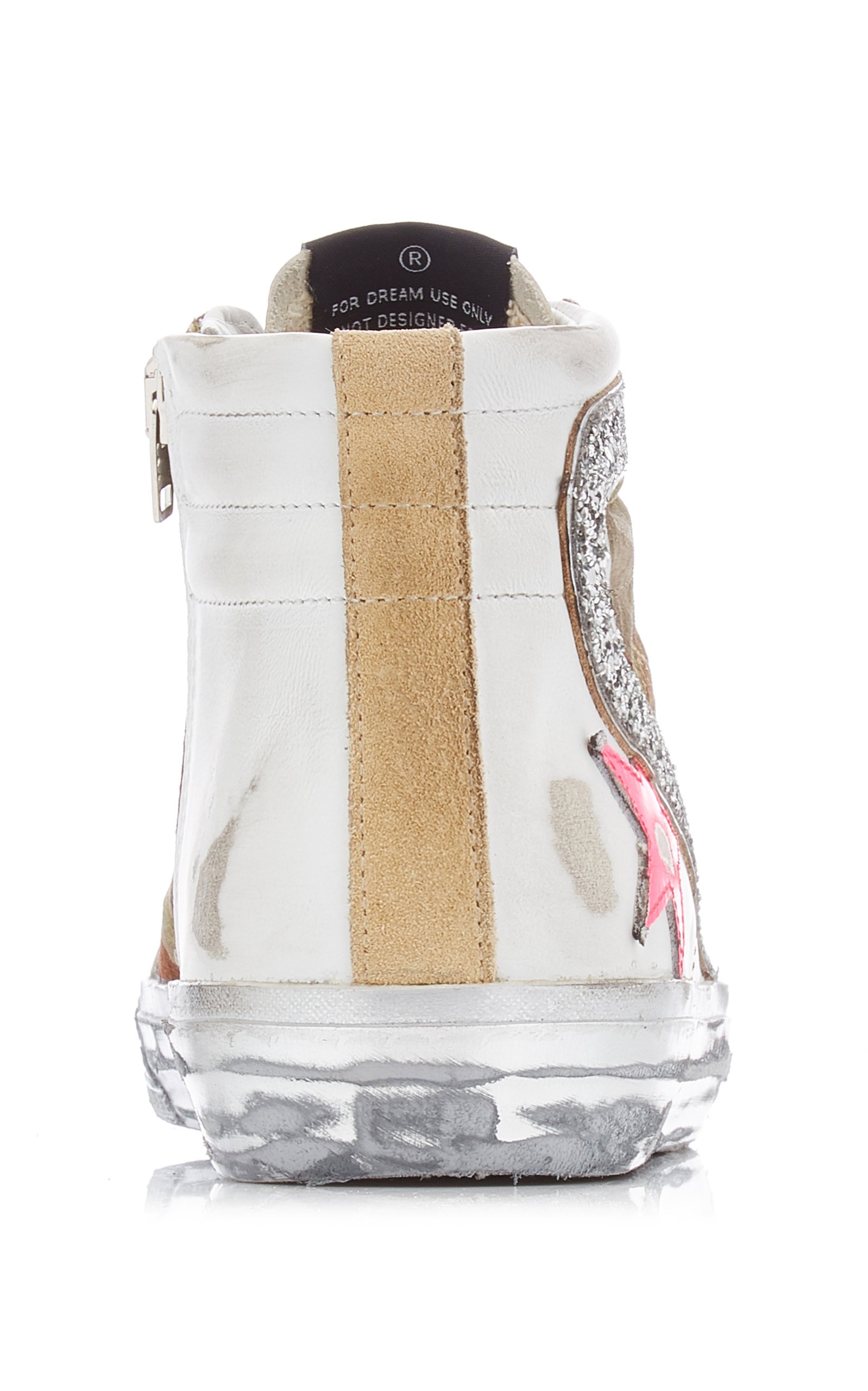 Slide Camo Suede and Leather Sneakers white - 5