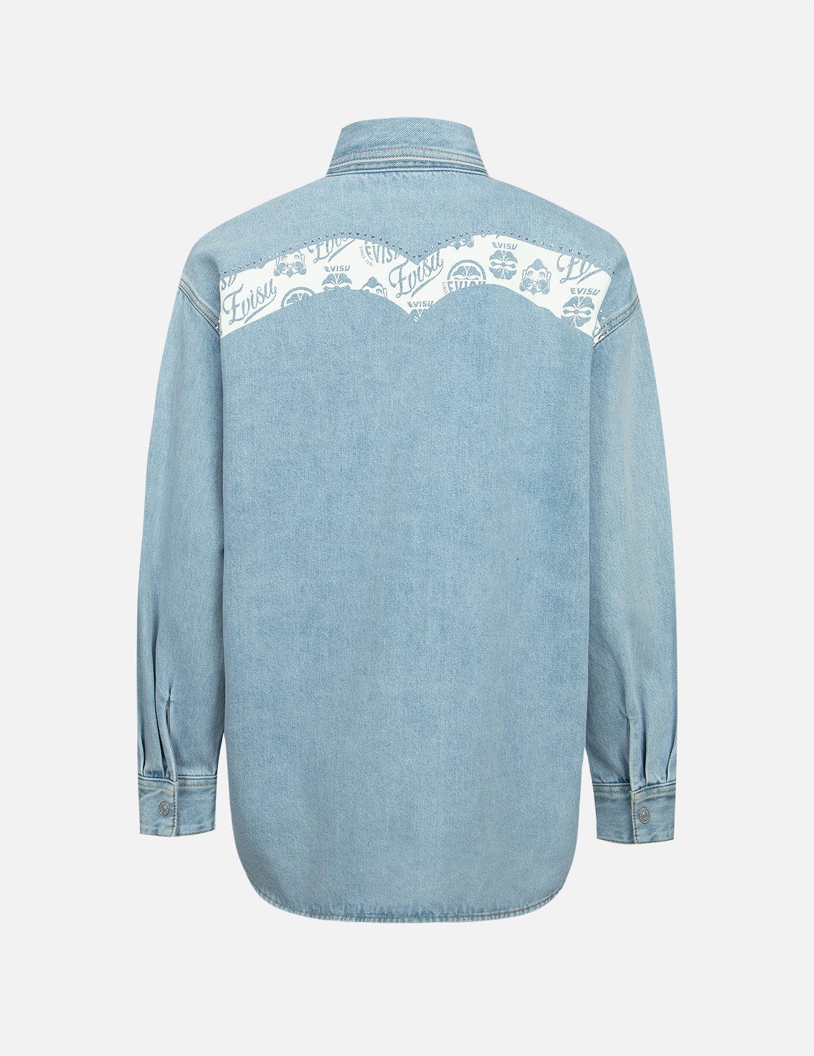 KAMON AND GODHEAD DAICOCK PRINT DENIM SHIRT - 1