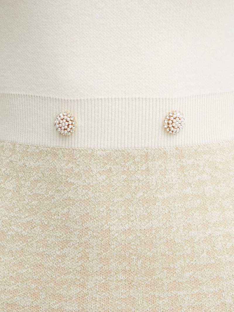 pearl-button knit mini dress 4