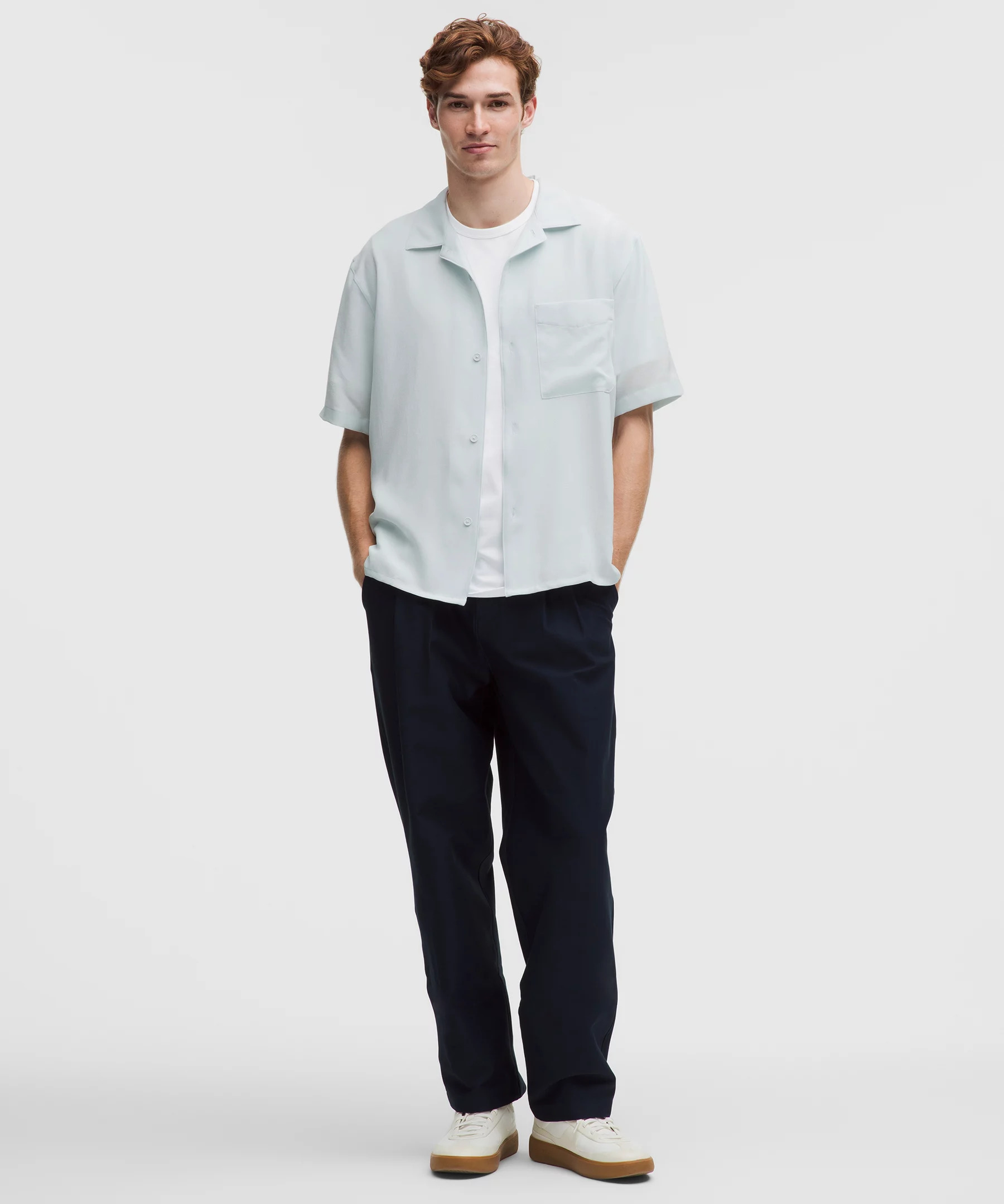 Lightweight Camp Collar Button-Up Shirt *Pocket - 2