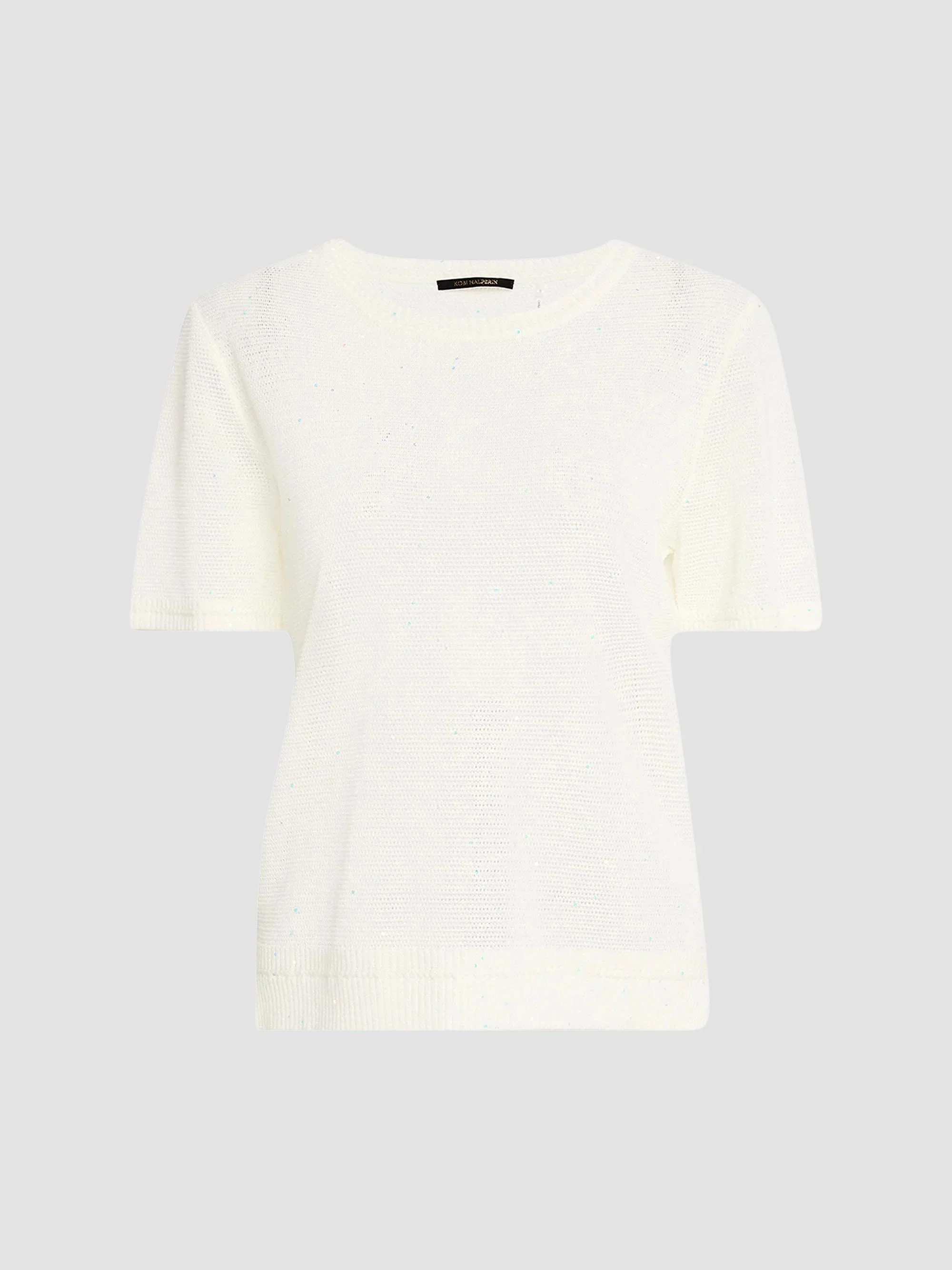 Women's Noa Embellished Space-Dye Top - White - 1