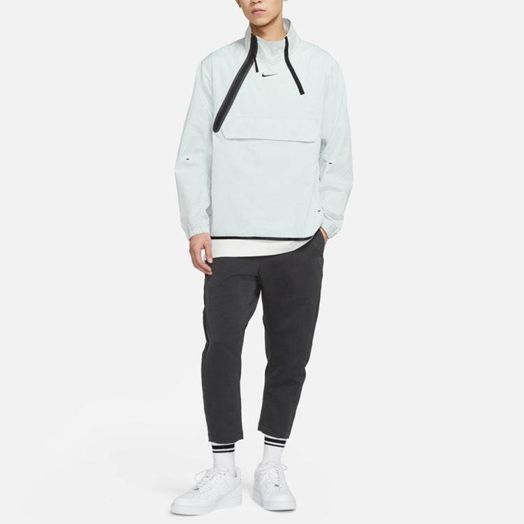 Men's Nike Sportswear Tech Pack logo Casual Splicing Woven Breathable Jacket Tops Light Silver DC698 - 3