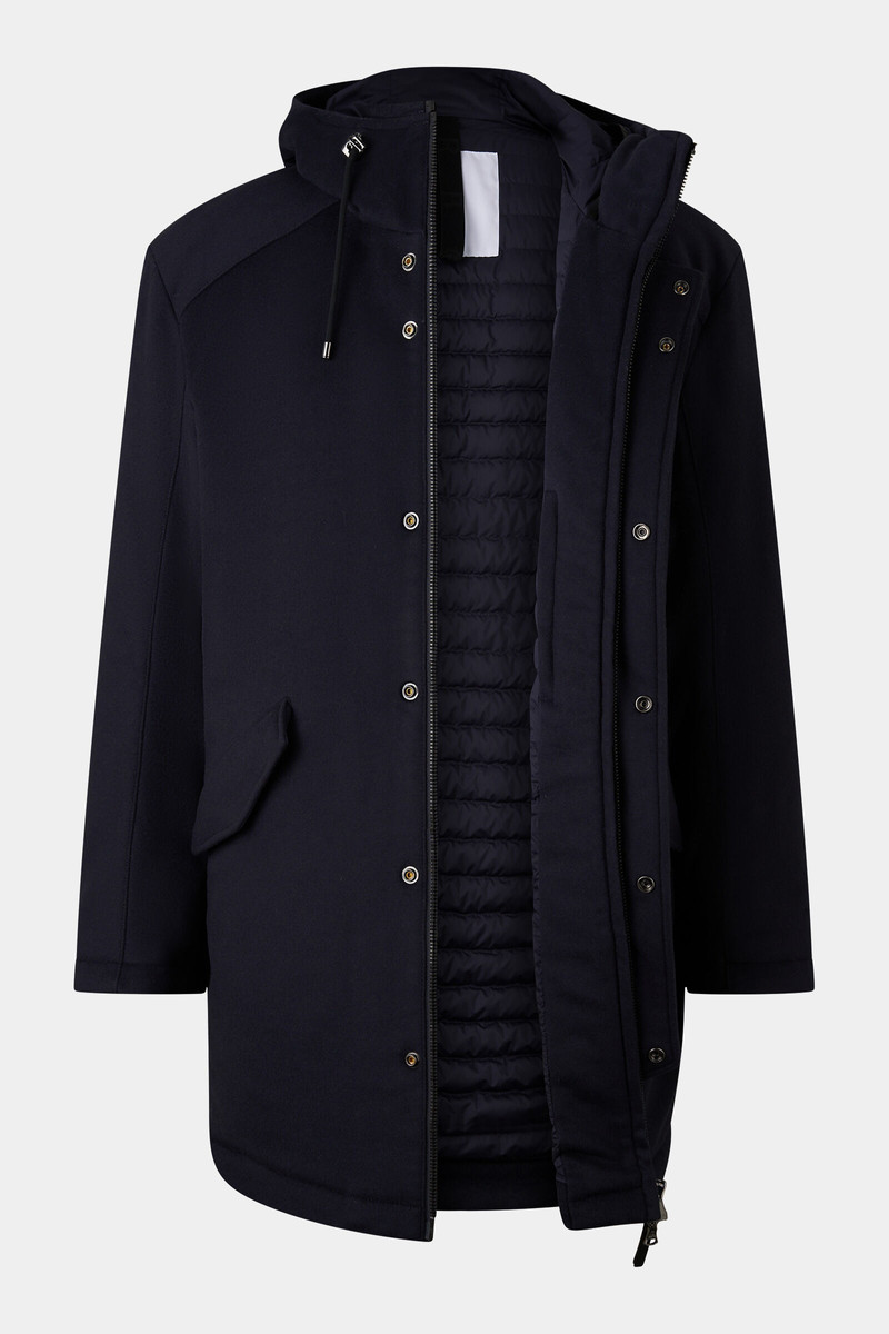 Perce down parka in Navy blue 2